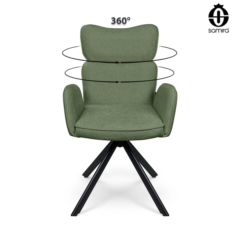 Sedia ufficio in tessuto, poltrona girevole verde oliva – Oslo