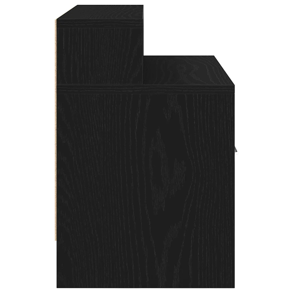 vidaXL Comodini con Cassetto 2 pz Rovere Nero 51x31x47 cm