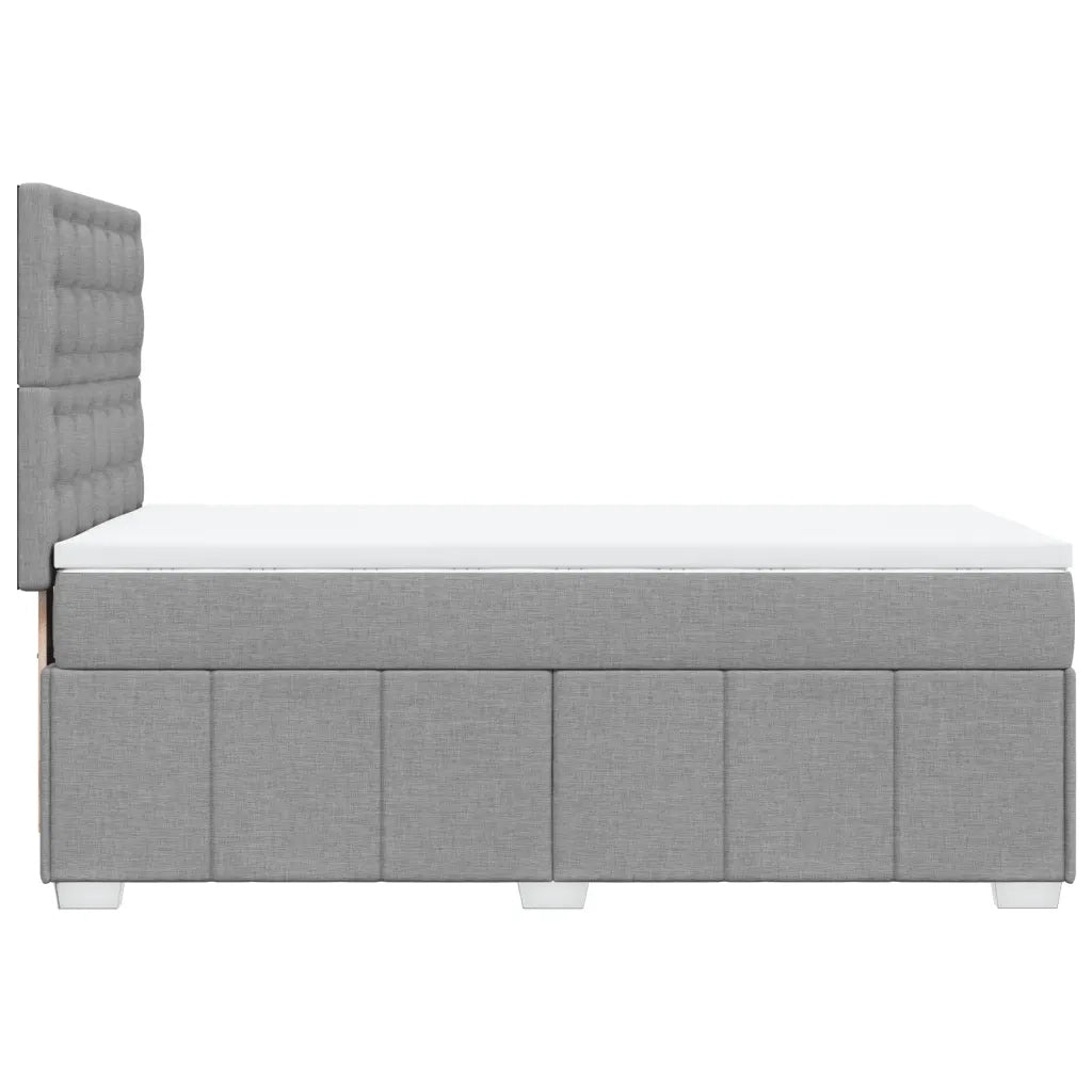 vidaXL Giroletto a Molle con Materasso Grigio Chiaro100x200 cm Tessuto
