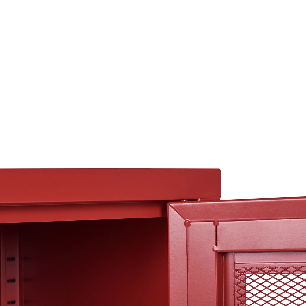 Armadio da Ufficio in Metallo Rosso 2 Ante con chiusura con Chiavi Design Industriale Home Office