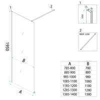 Parete Doccia Rea Flexi Transparent / Titan 80