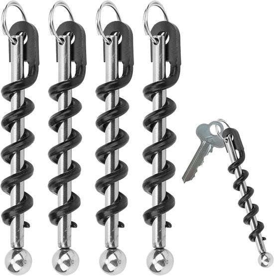 4 pezzi - Sostegno chiave apri-bottiglia - apri-bottiglia a spirale - apri-bottiglia multifunzionale - apri-bottiglia portatile - apri-bottiglia in acciaio inossidabile - apri-bottiglia mini in formato tasca - per vino e birra - 6,8*3,3cm