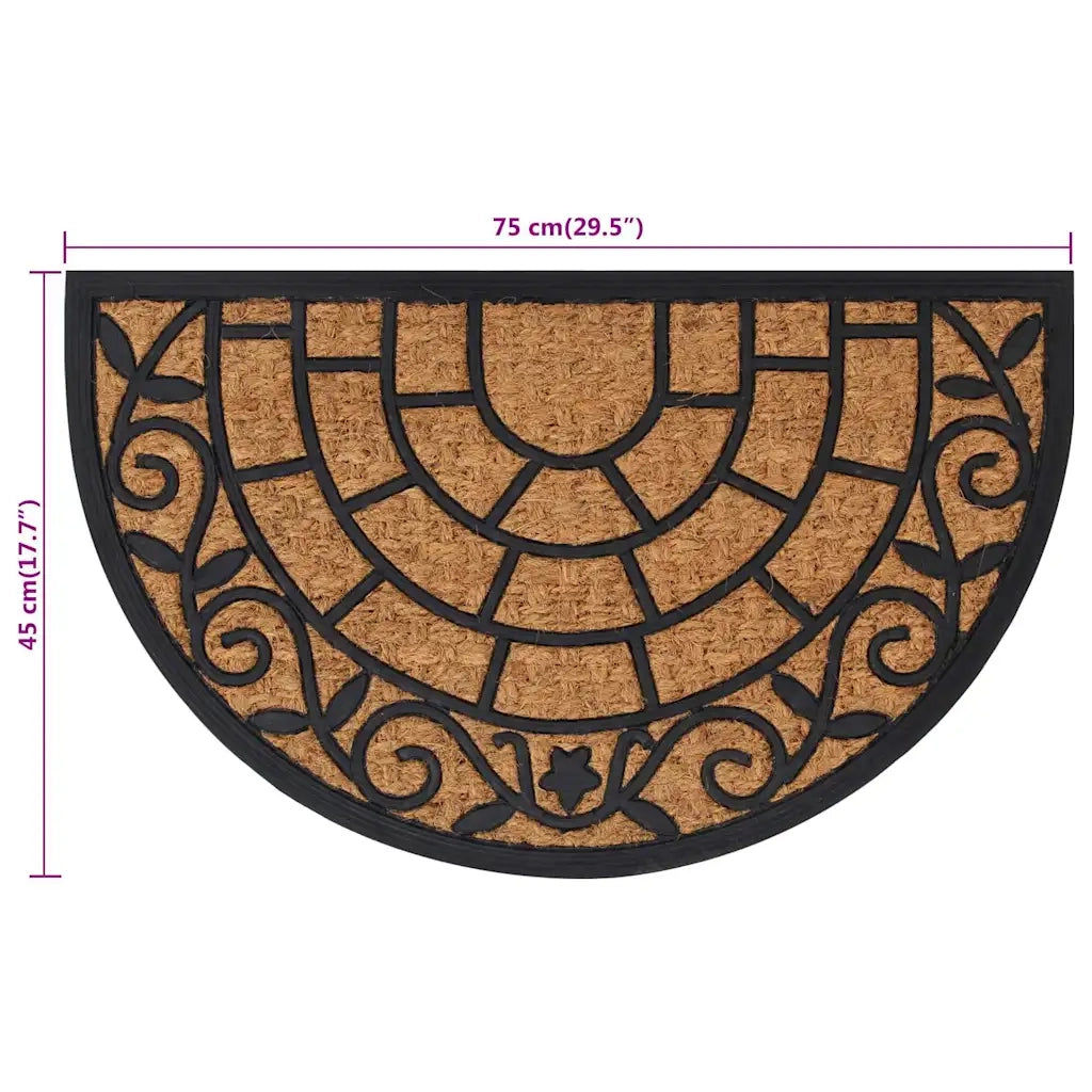 Zerbino | Tappetino Mezzo Rotondo 45x75 cm in Gomma e Fibra di Cocco