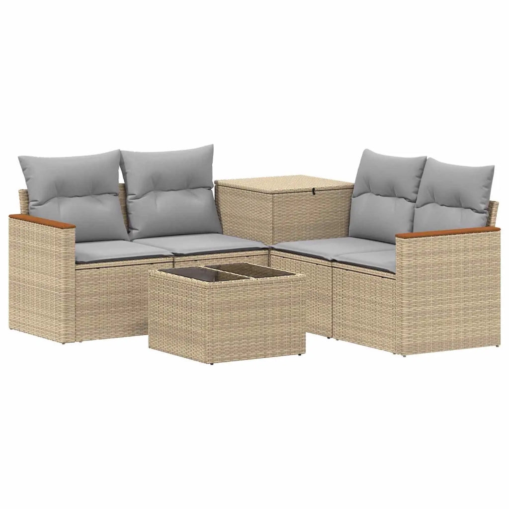 Set di divani 6 pz Beige e Grigio Chiaro 3447625