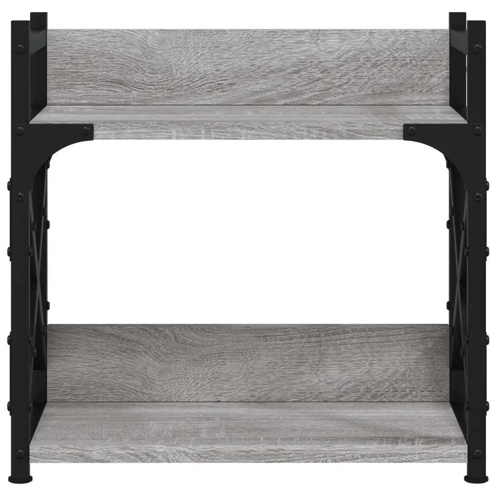 Supporto Stampante 2 Piani Grigio Sonoma 40x20x40cm Multistrato 833993