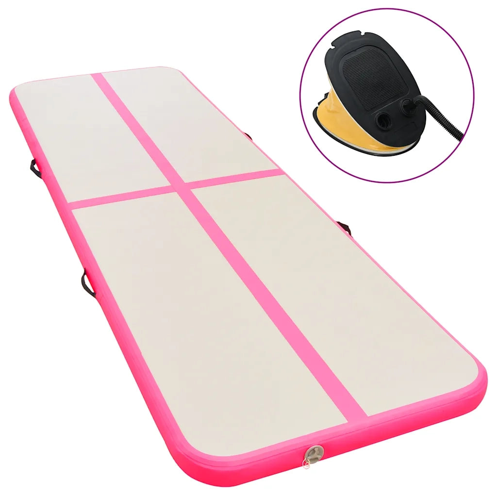 Tappetino Ginnastica Gonfiabile con Pompa 700x100x10cm PVC Rosa cod mxl 78398