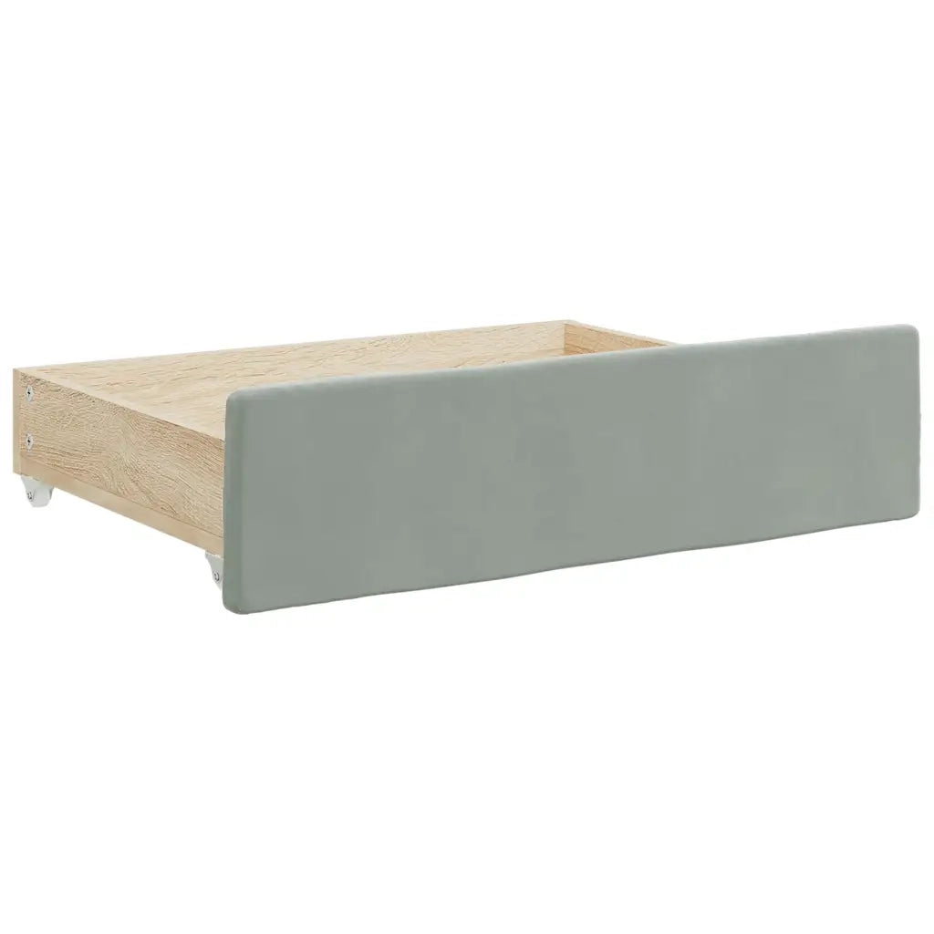 Cassetti da Letto 2 pz Grigio Chiaro Legno Multistrato e Velluto CFW9754801