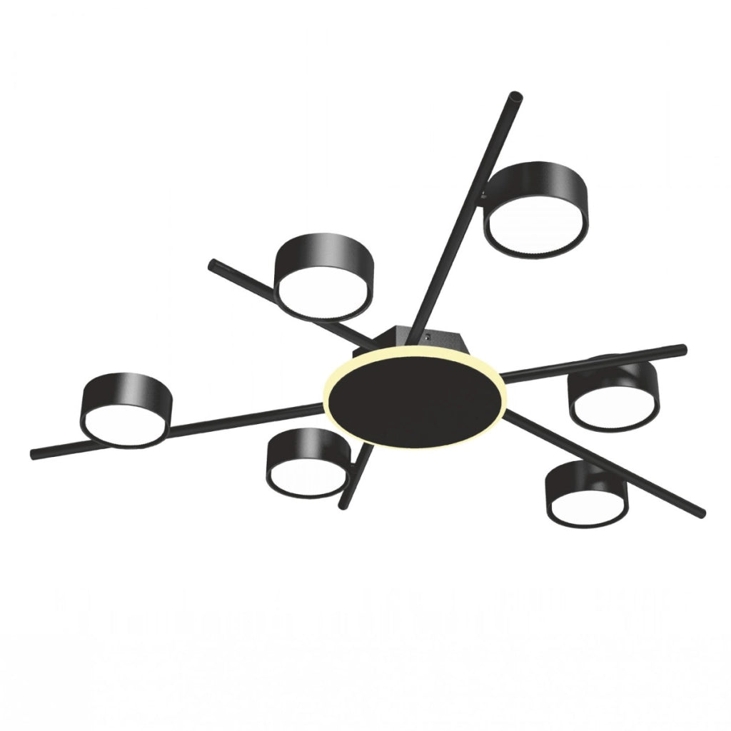 Plafoniera nera moderna 70cm 6xGX53 LED 9W calda Videx