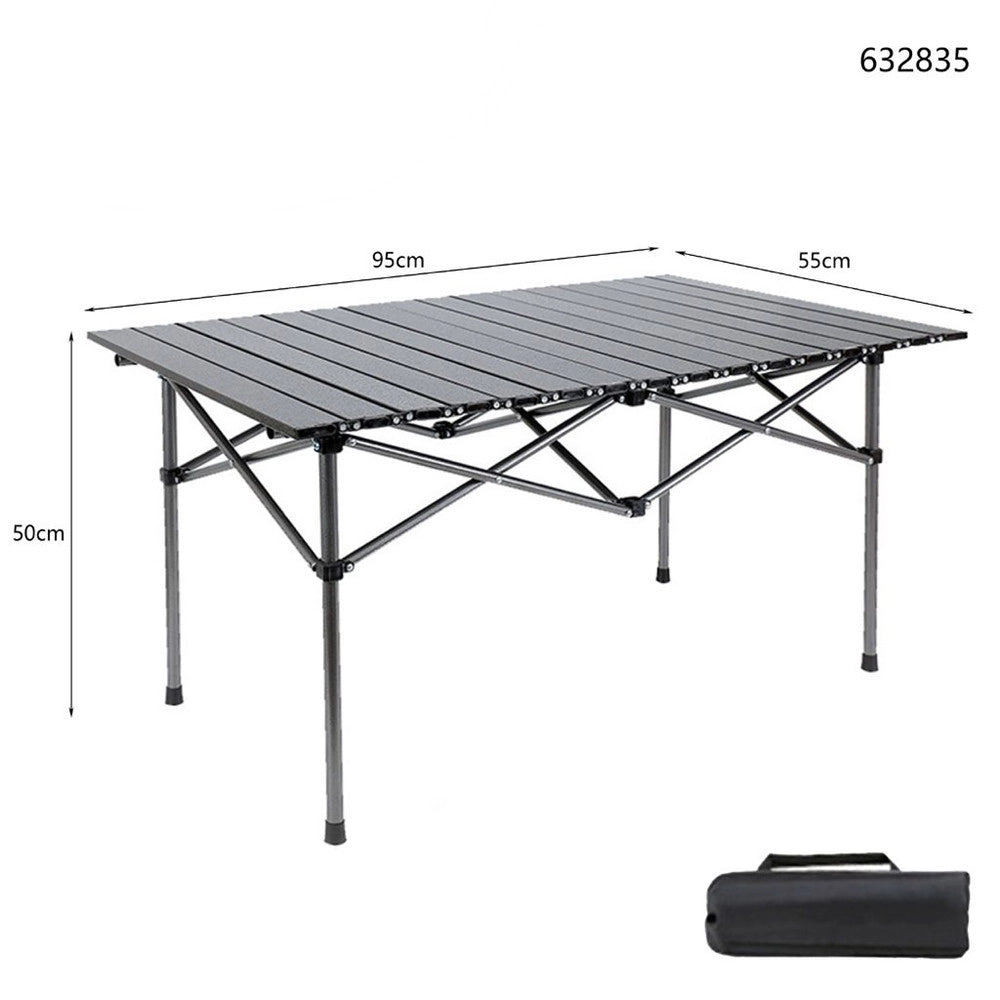 Trade Shop - Tavolo Da Campeggio Pieghevole Da Esterno Portatile Giardino Balcone Pic Nic Nero 632835 -