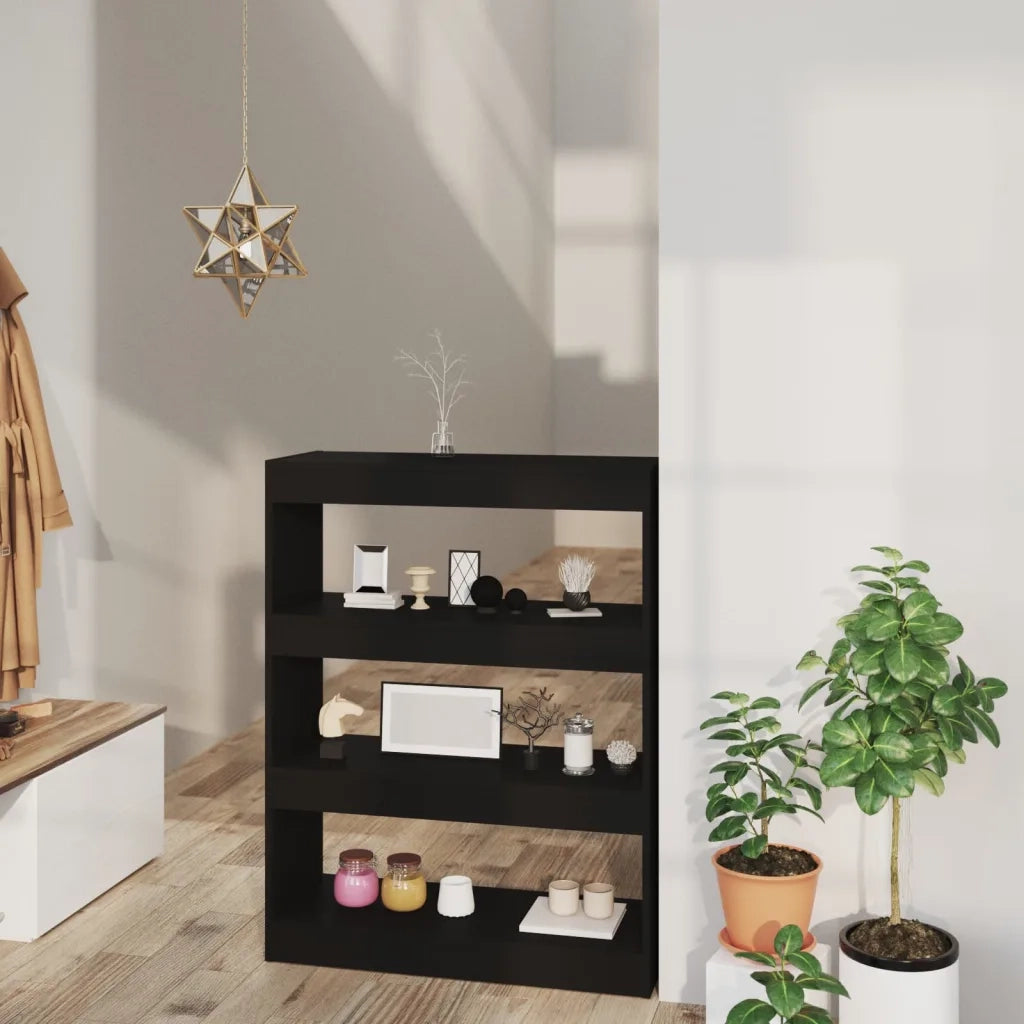 Libreria/Divisorio Nero 80x30x103 cm in Legno Multistrato cod mxl 33789
