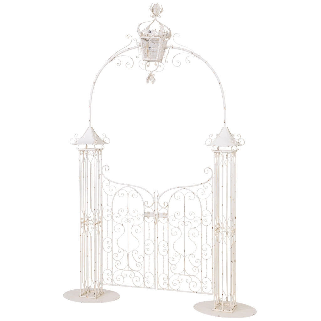 Porte ad arco in metallo grigio 184,79x61,6x299,72h cm