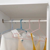 E Armadio Guardaroba con Ruote in Legno, bianco, 80x40x128cm