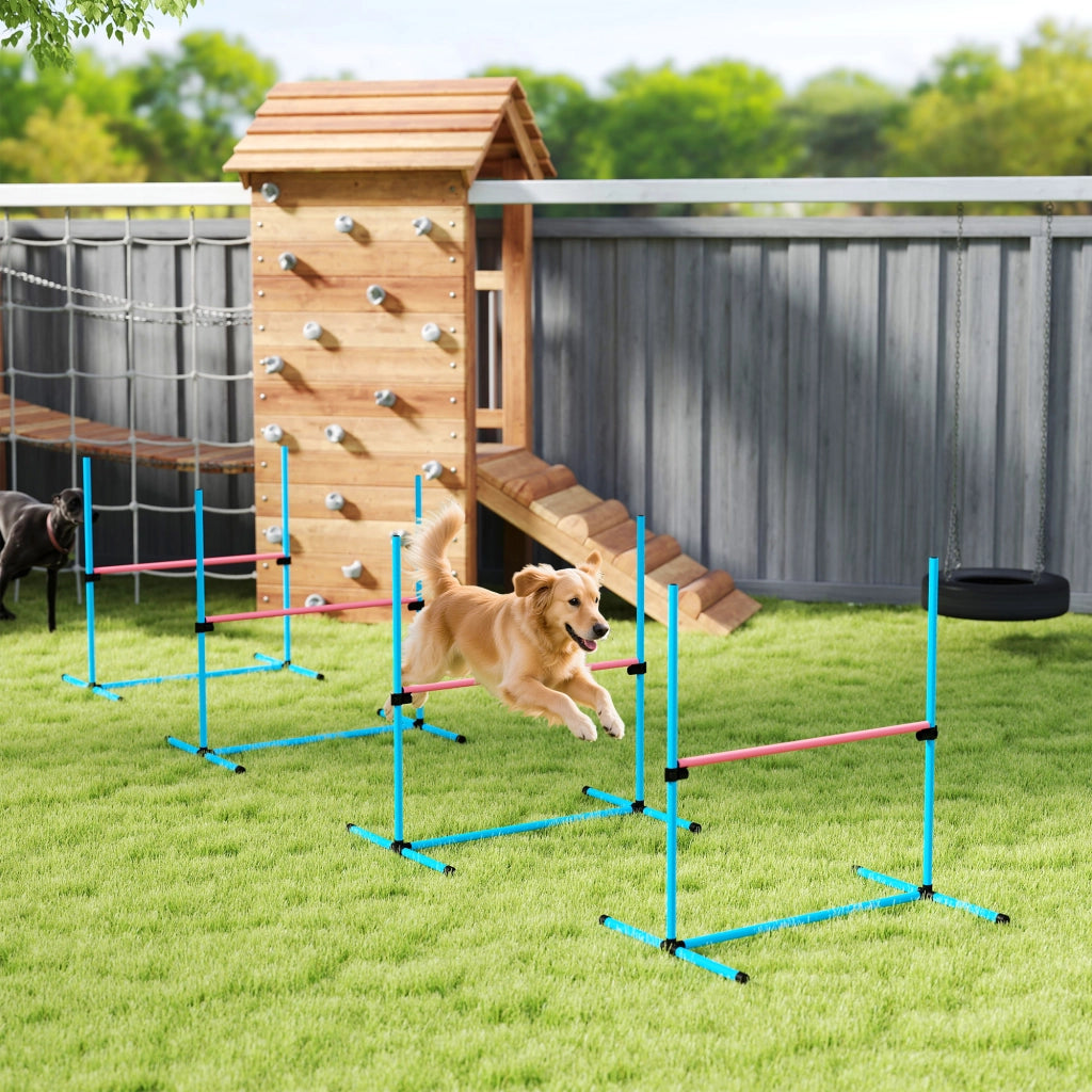 Set Agility per Cani 4 Pezzi ¨C zephmum ¨C Blu 99x65x94 cm