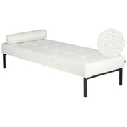 Chaise Longue bianca Boucle Soggiorno Camera da letto Gambe in metallo Stile moderno
