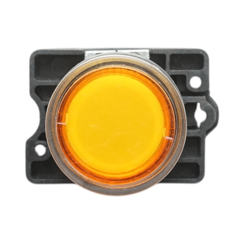 Pulsante indicatore LED giallo con resistenza integrata 1NO, 24V LAY5 Breckner Germany