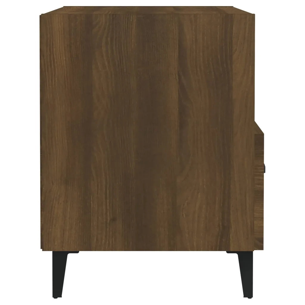 Set di 2 Comodini | Armadio da Notte | Mobiletto da notte Rovere Marrone in Legno Multistrato