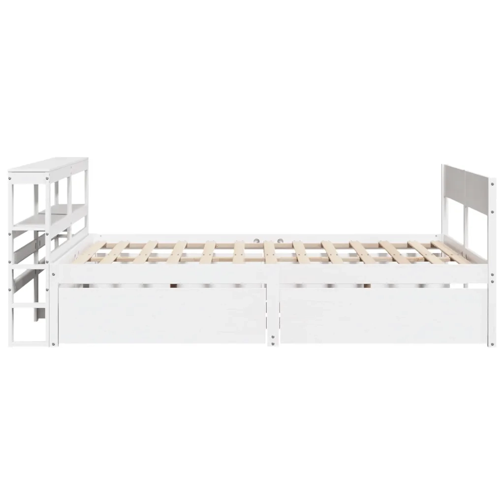Letto senza Materasso Bianco 160x200 cm Legno Massello di Pino 3306376