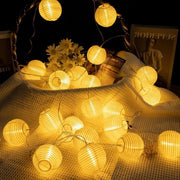Decorazione di giardino esterna con luce LED a batteria 16 LED, resistente all'acqua, 5m