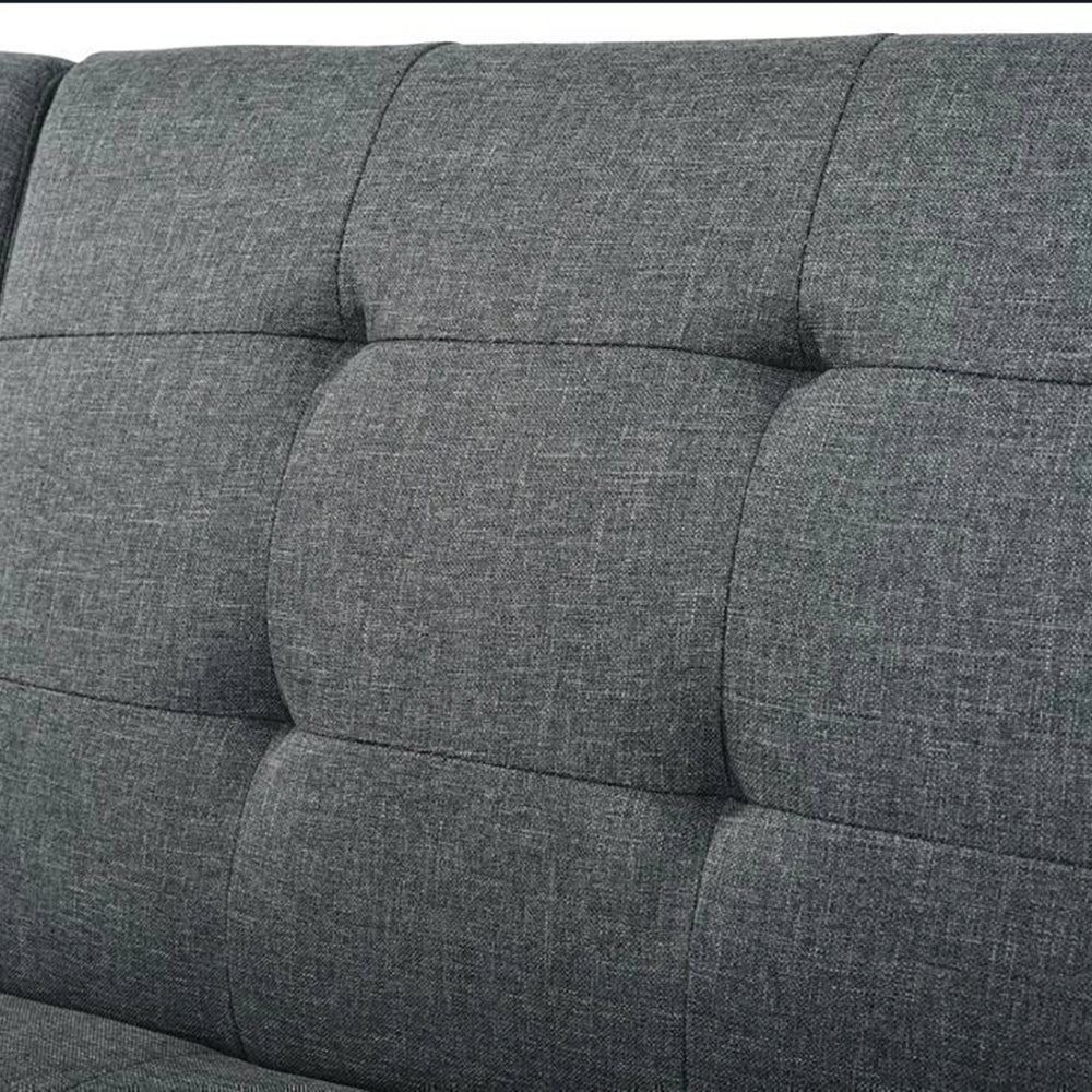 Canap¨¦-lit futon pliable - Xylo - 146 cm - Grigio - Dossier regolabile in 5 posizioni