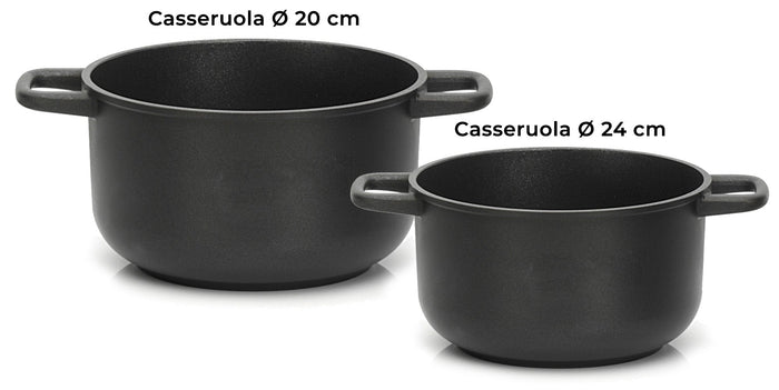 Batteria di Pentole 7 Pezzi in Alluminio Pressofuso Antiaderente Olympia Love