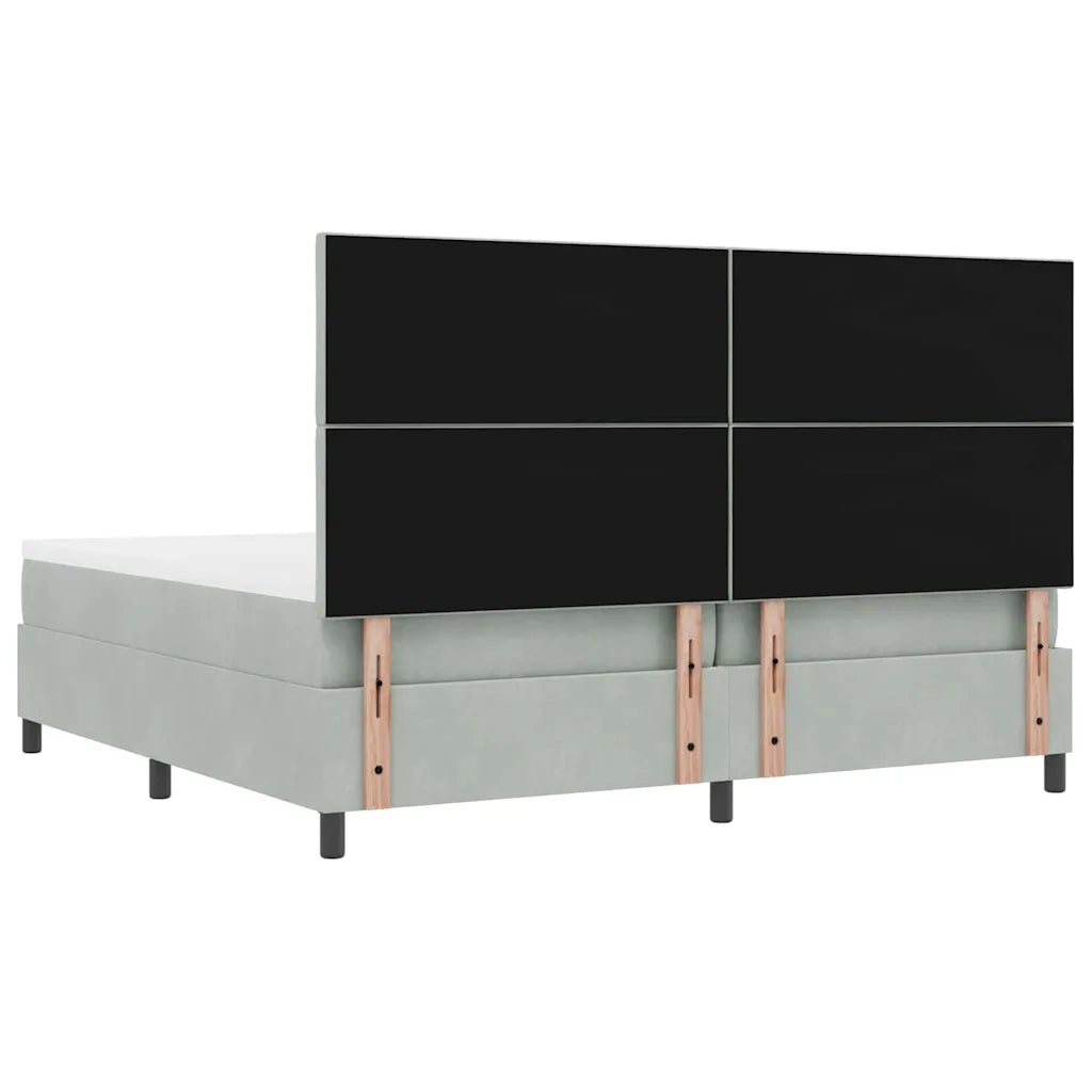 Letto a molle con testiera Grigio chiaro 200 x 200 cm Velluto 3344600