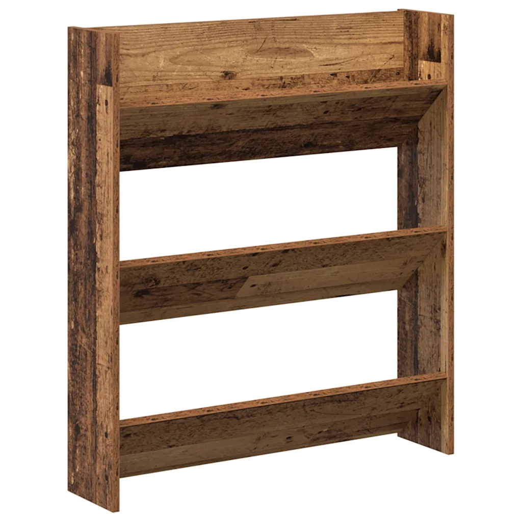 Scarpiera a Muro Legno Antico 80x18x90 cm in Legno Multistrato 856544