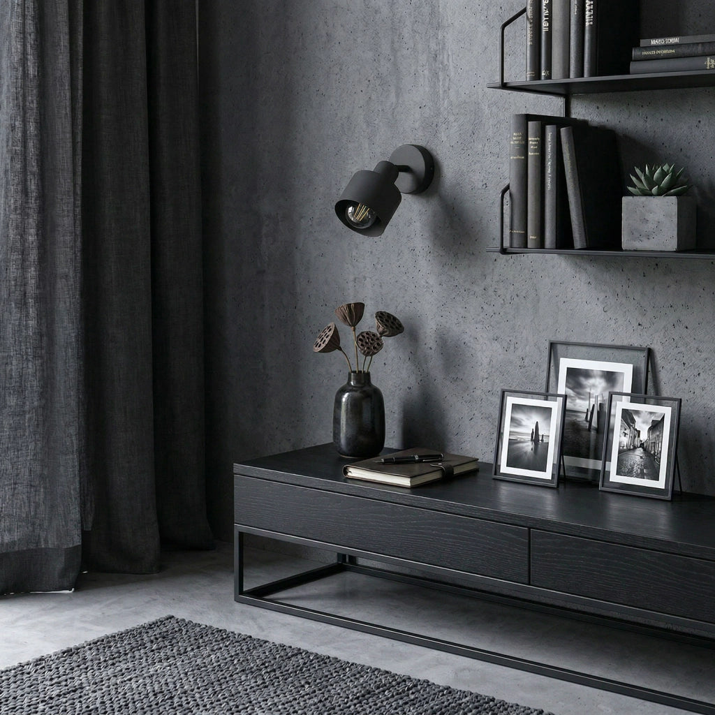 Applique Parkla nera orientabile E27 Luminex