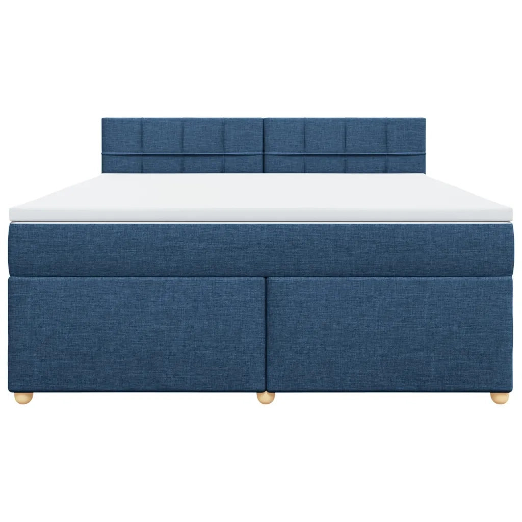 Giroletto a Molle con Materasso Blu 180x200 cm in Tessuto