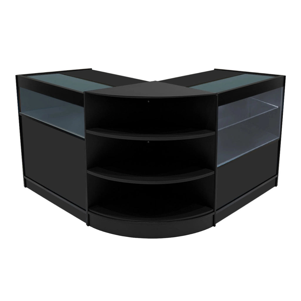 Set Banconi LED Nero Harmonia B900 C900 LM60 Vetrina Negozio con Serratura