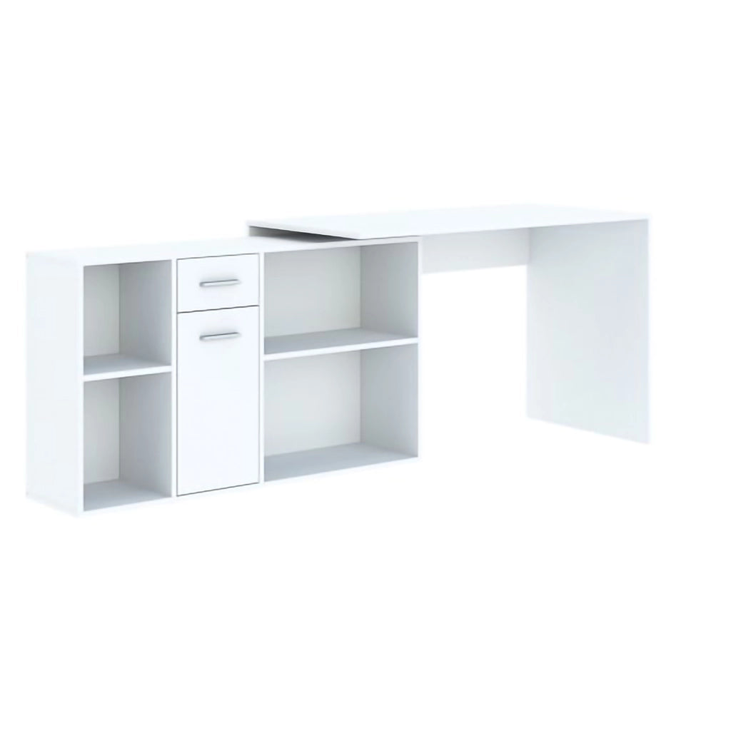 Linare, Scrivania Modulabile, 122x120x75h cm Bianco
