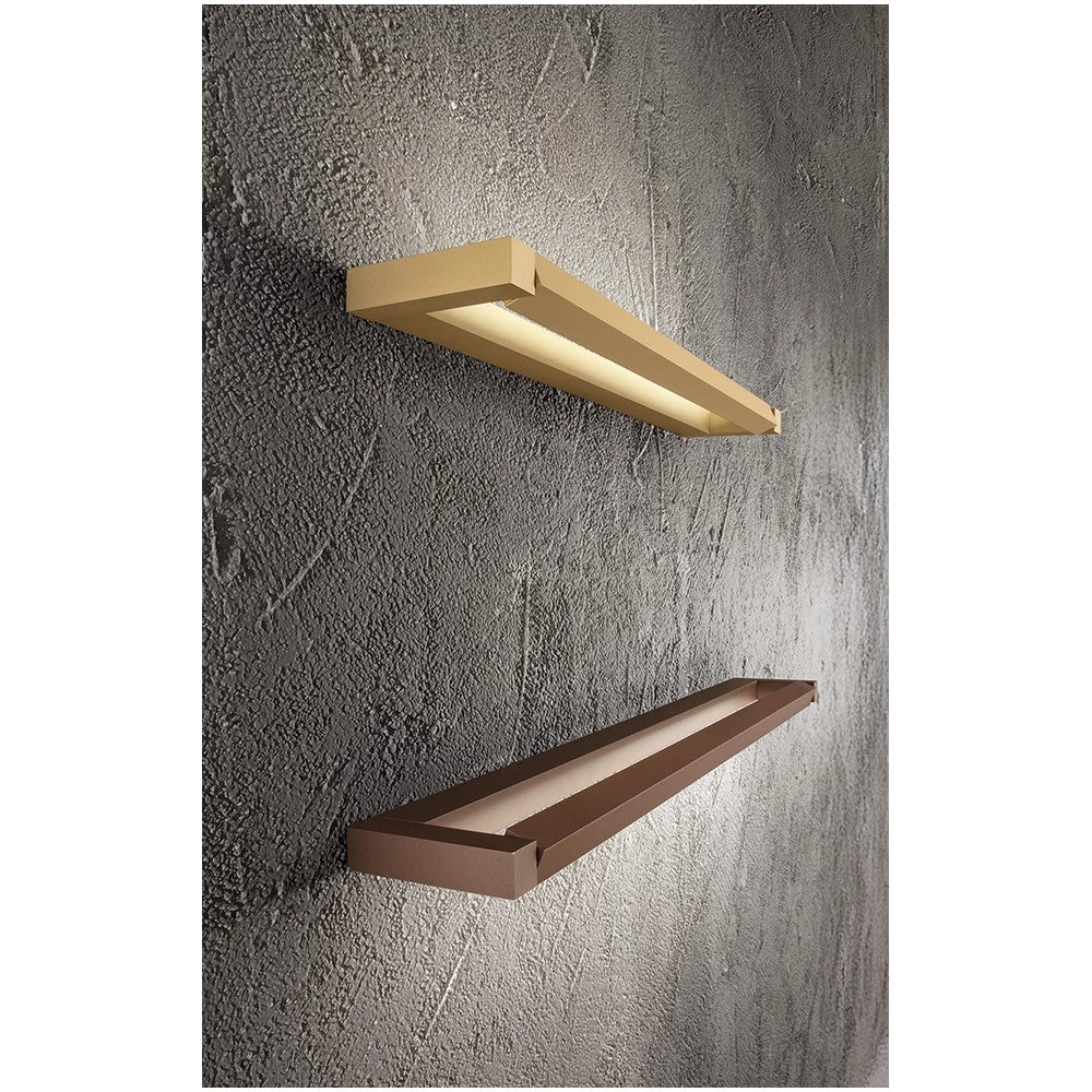 Slim - Applique Led da parete 18W CCT 2700K-4000K, L.59,2 cm, Orientabile, 1440 lm, IP20 - Perenz - Marrone Metallizzato
