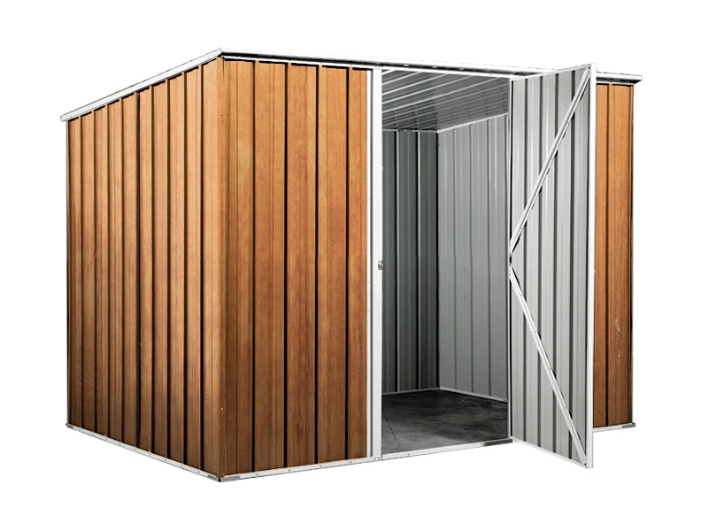 Casetta attrezzi Box garage in Acciaio Zincato 260x185cm x h1.92m - 85kg - 4,81 mq - LEGNO