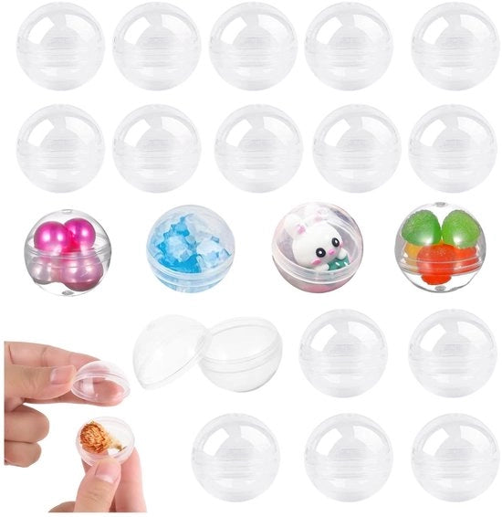 Verricci in Transparenza 120 Pezzi - Sferette in Plastica - Capsule Ronde e Piccole - Contenitori trasparenti - Ideali per Progetti di Fai da Te - Sferette per Fai da Te
