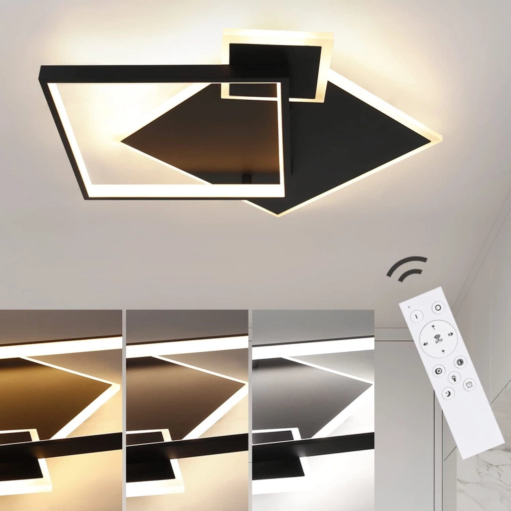 ZMH Lampada da soffitto LED design moderno metallo telecomando per soggiorno