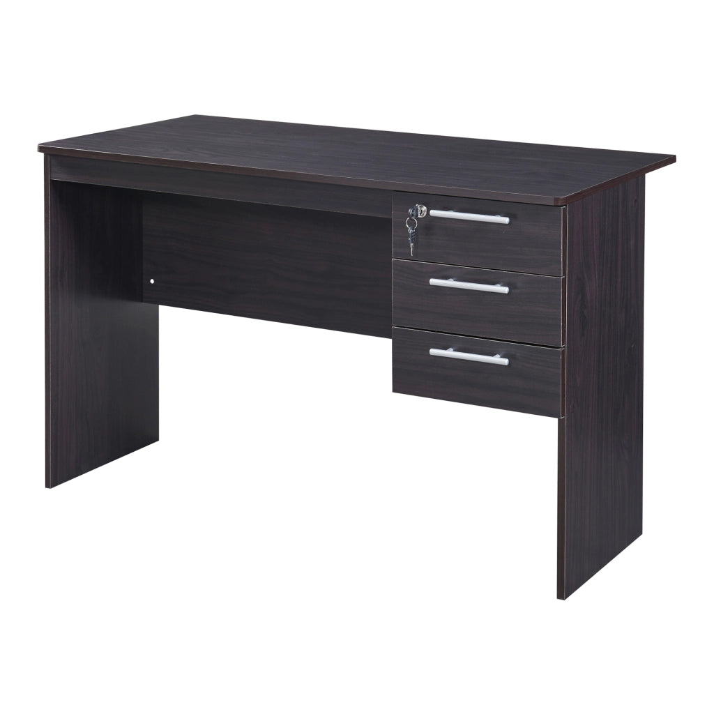 Scrivania Ragunda con 3 Cassetti 120 x 59 x 75 cm - Effetto Legno Scuro [en.casa]