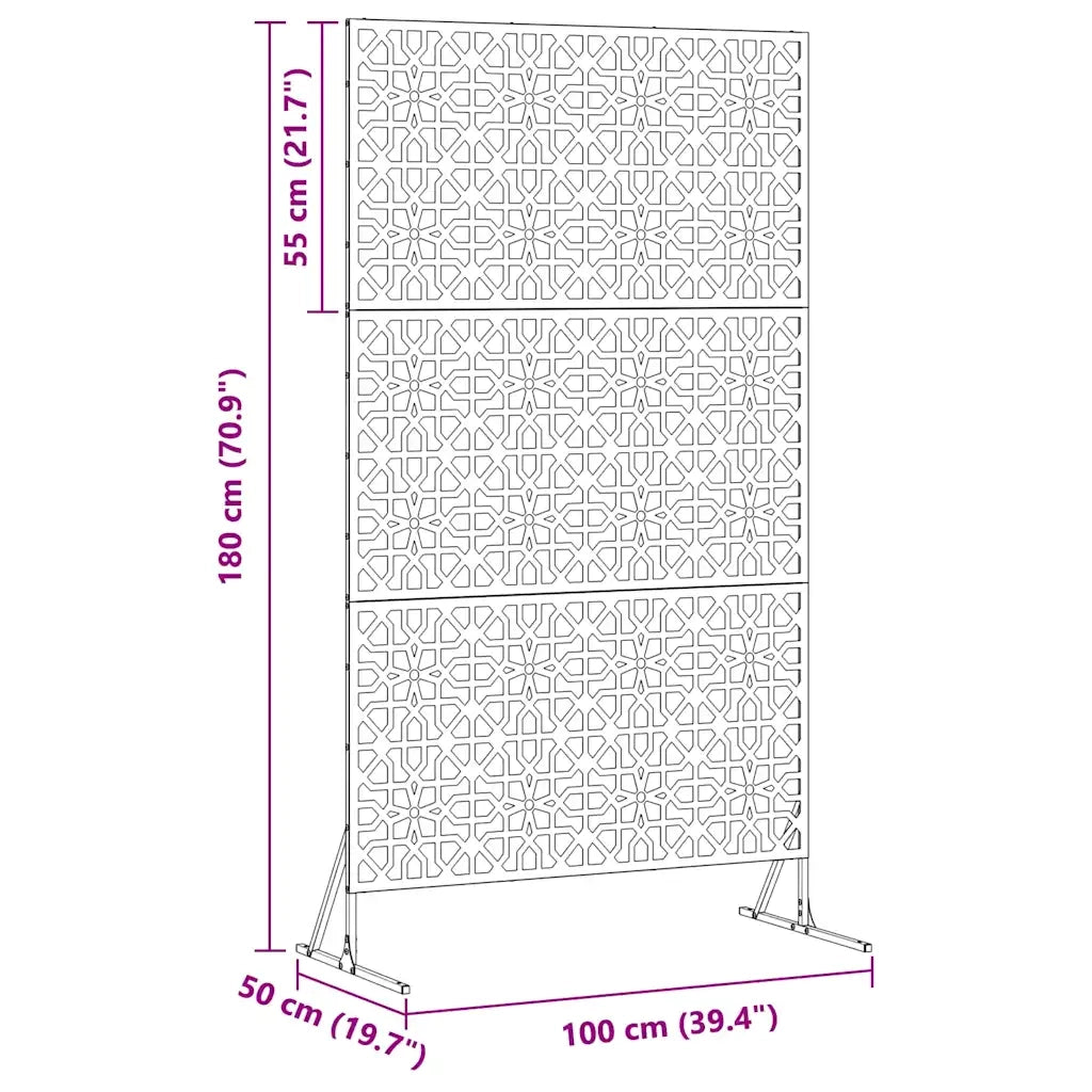 Schermo per Privacy Antracite 100 x 50 x 180 cm Acciaio CFW9074656