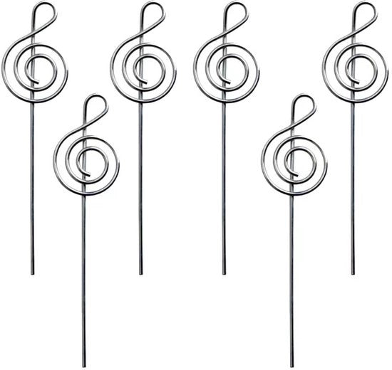 Supporto fotografico metallico, 6 clip a filo metallico, supporto per cartellino, clip per numero di tavolo, per festa, compleanno, matrimonio, decorazione di torta argento