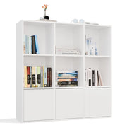 Scaffale MALAX 3x3 H bianco con 3 ante ripiani komorowe 110x110 cm tip-on libreria moderna