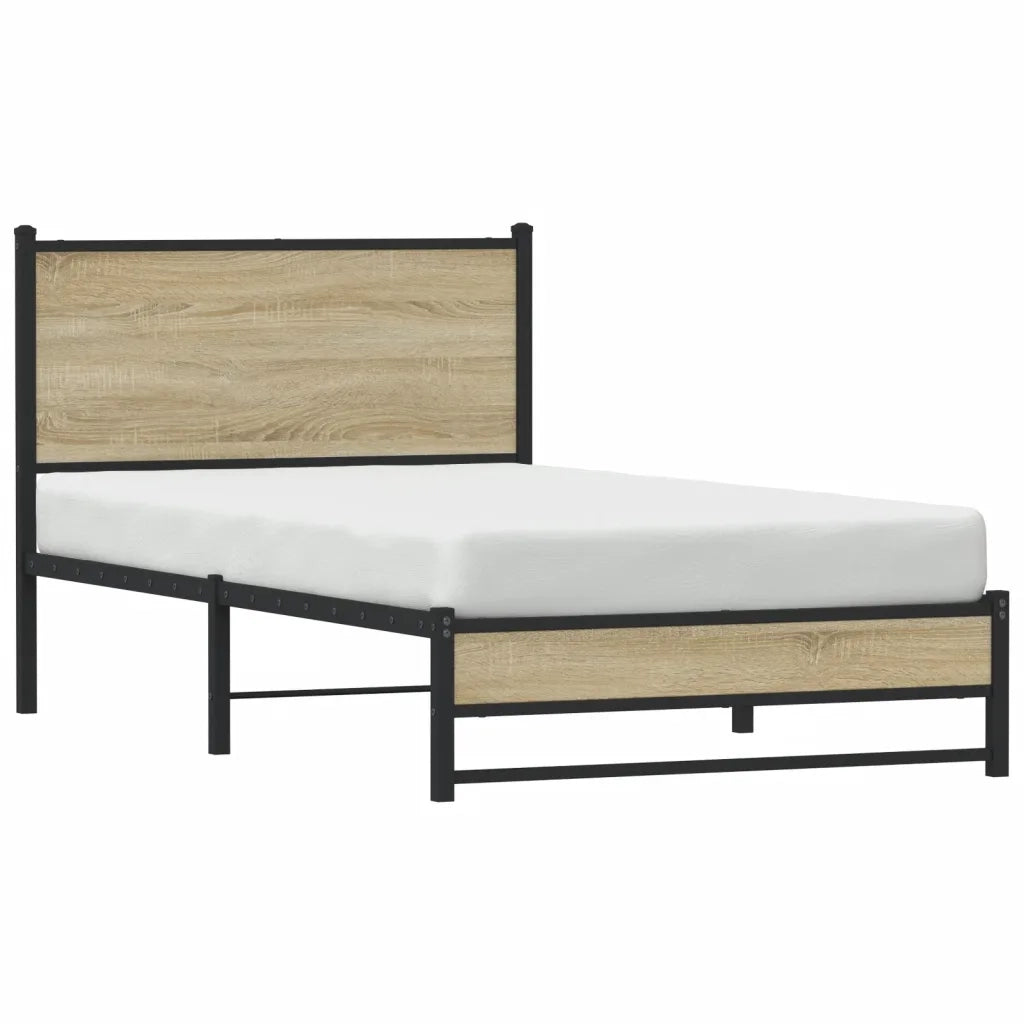 Giroletto senza Materaso in Metallo Rovere Sonoma 100x200 cm 4007881