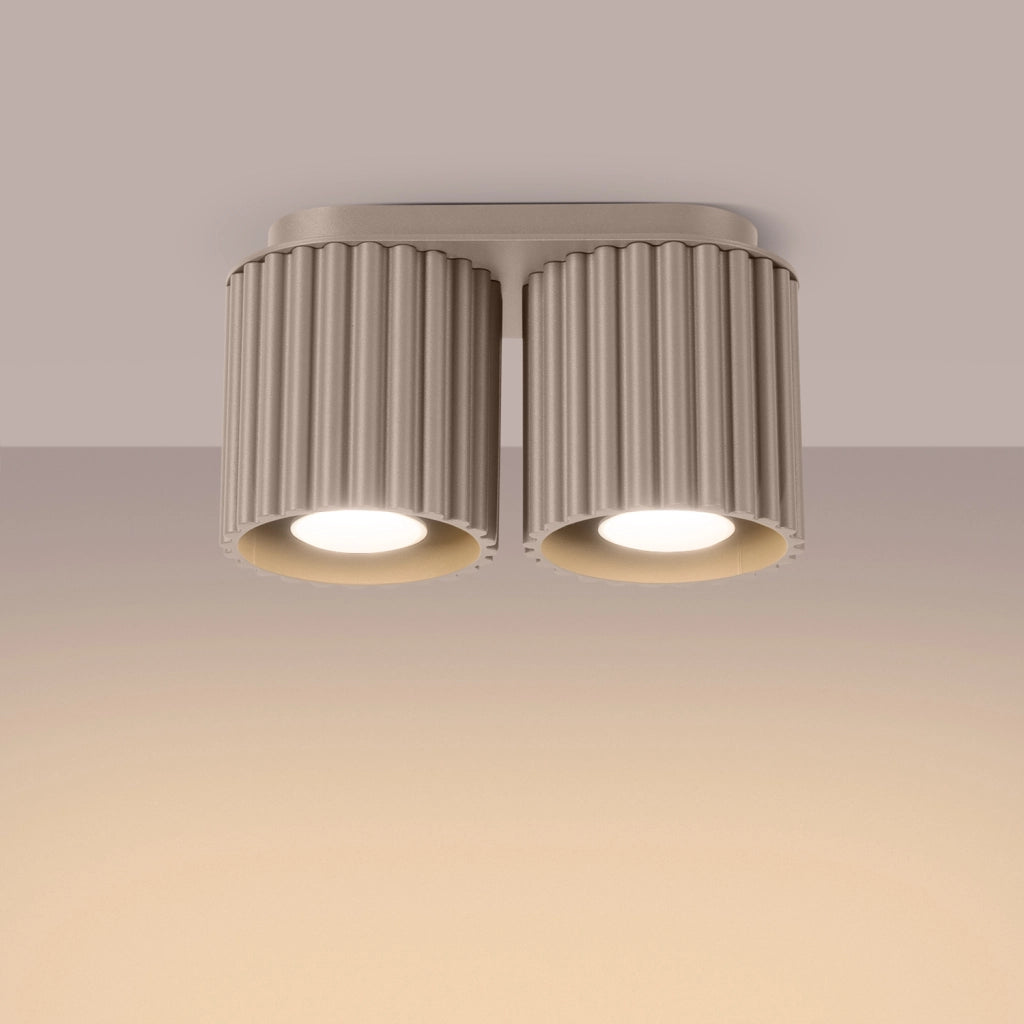 Plafoniera ovale moderna taupe 21cm 2xGU10 VISTAO Pure