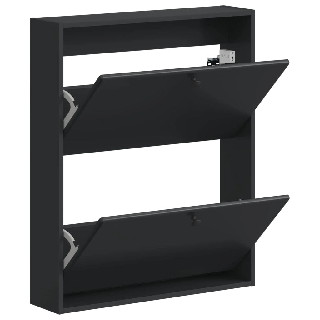 Mobiletto per Scarpe da Muro BREDA 71 x 17 x 86 cm Nero 897516
