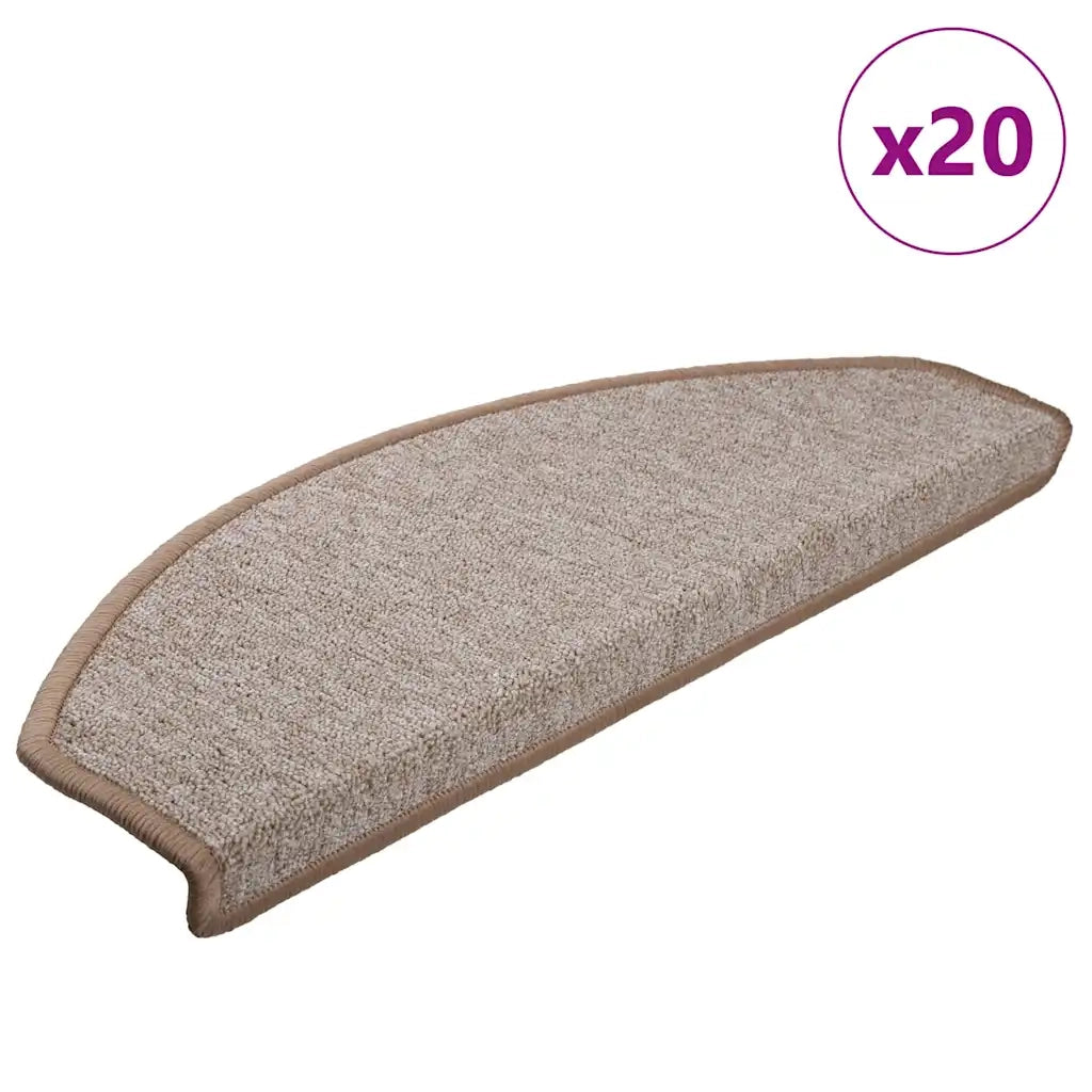 Tappetini per scale 20 pz 65x24x4 cm Marrone chiaro Semicircolari Grandi 3365791