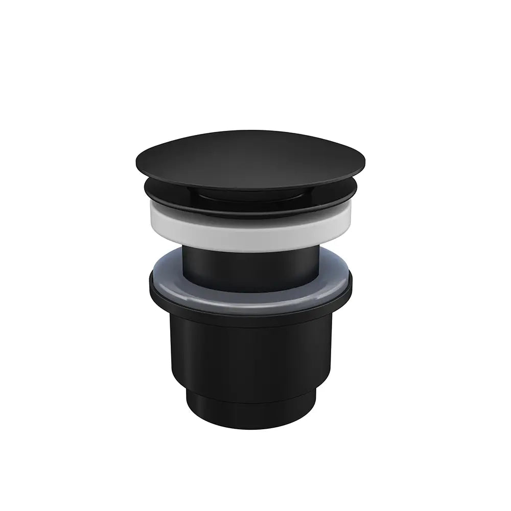 Piletta di scarico click-clack universale per lavabo e bidet senza troppo pieno in ottone nero opaco | Moulin