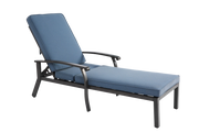 Lettino Prendisole Chaise Longue con Schienale Regolabile in 5 Posizioni e Cuscino; Arredo da Esterno in Alluminio Blu 204 x 58 cm