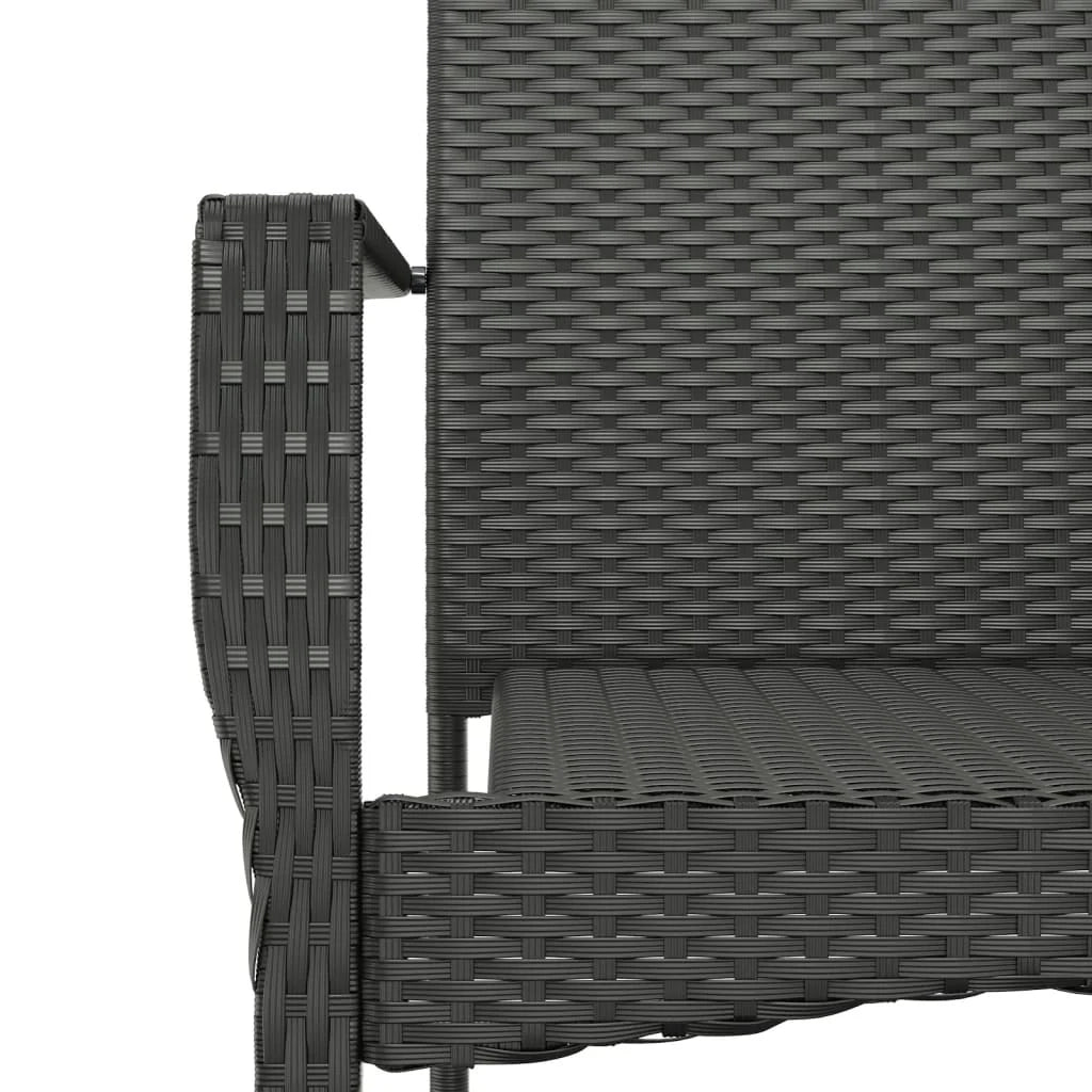Set da pranzo da giardino da 9 pezzi e cuscini resina intrecciata nera 02_0014839
