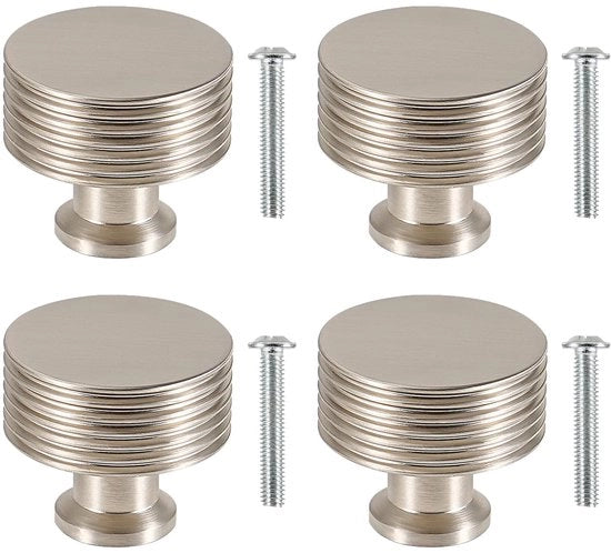 Pomelli di caricamento 4PK - Argento opacato - Maniglia di mobilio - Decorativi maniglioni di cassetti - Adatti per comodini - Installazione semplice 3cm