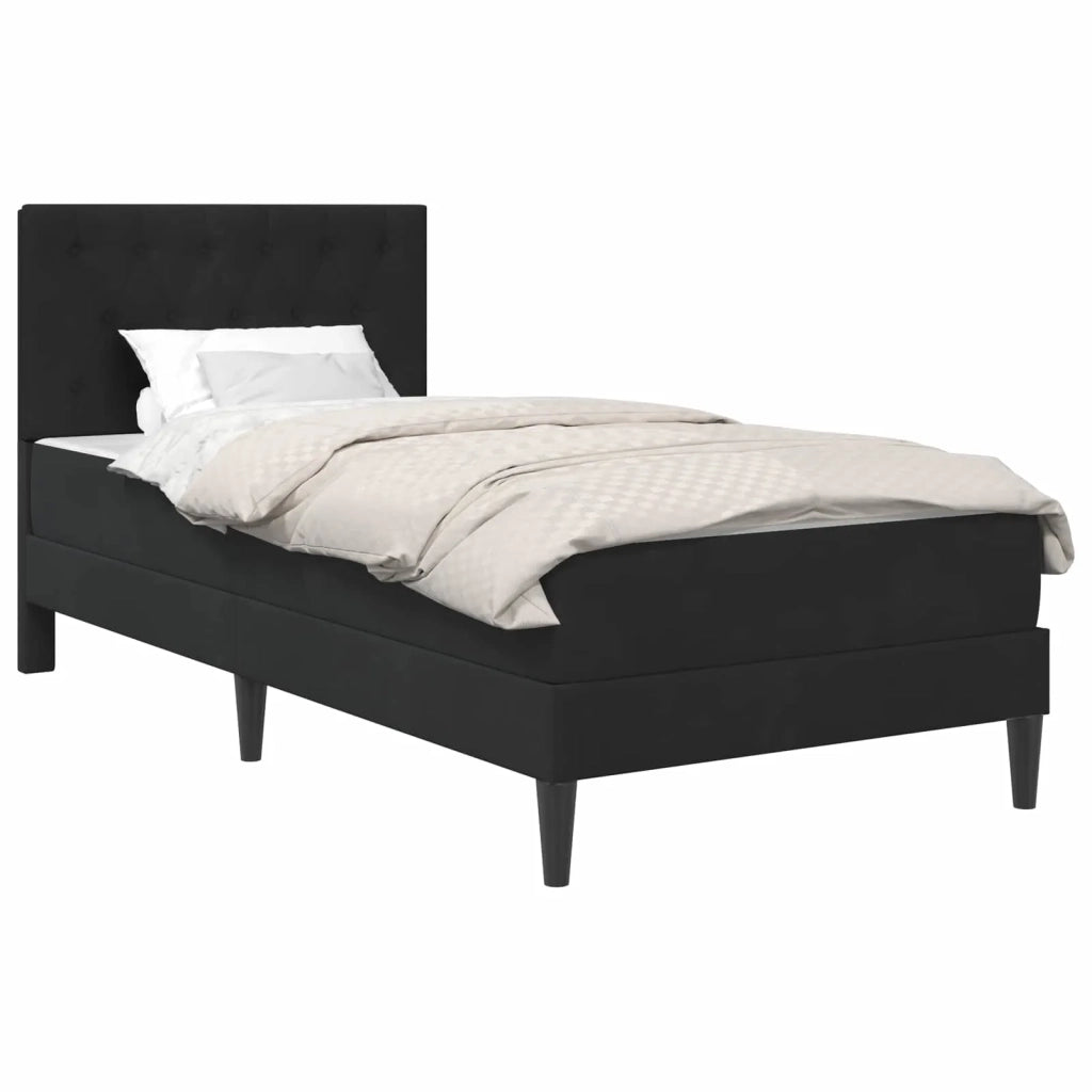 Struttura letto con materasso-Giroletto Nero 90 x 190 cm Velluto 205214