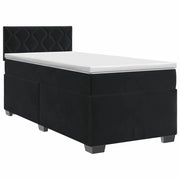 Letto box spring con materasso Nero 100 x 200 cm Velluto 3450664