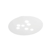 Plafoniera Luna in metallo bianco 72,5x60cm, 7 luci GX53 max 7x8W, IP20, design moderno rotondo, lampadine escluse