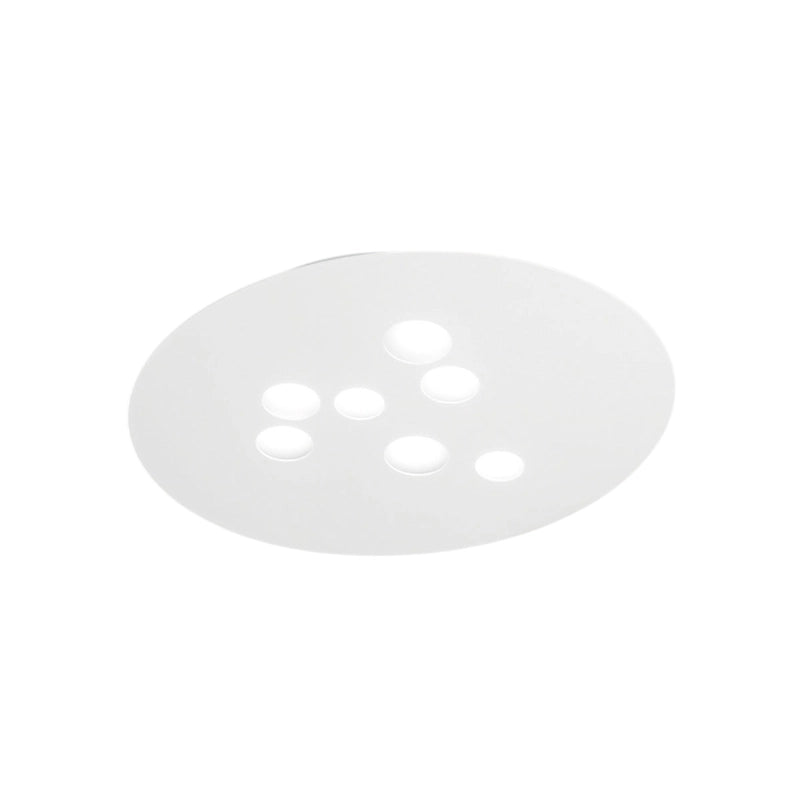 Plafoniera Luna in metallo bianco 72,5x60cm, 7 luci GX53 max 7x8W, IP20, design moderno rotondo, lampadine escluse